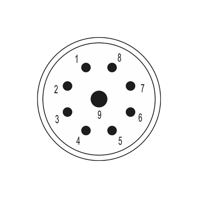 M23 Connector 9-Pole (8+1) Female Insert With Socket Contacts | Dip Solder | S7.002.981.108 | 7002981108
