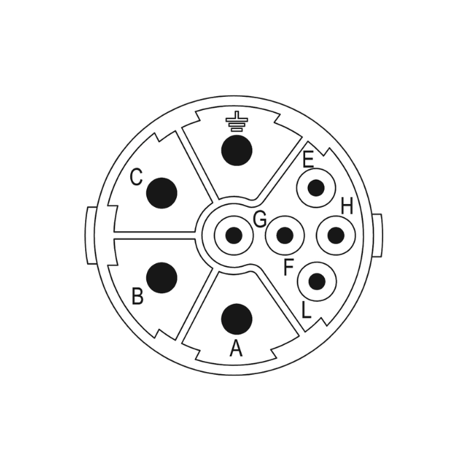 Insert 9 Pole Contacts & Configurations M23 Power Inserts | S7.084.909.101